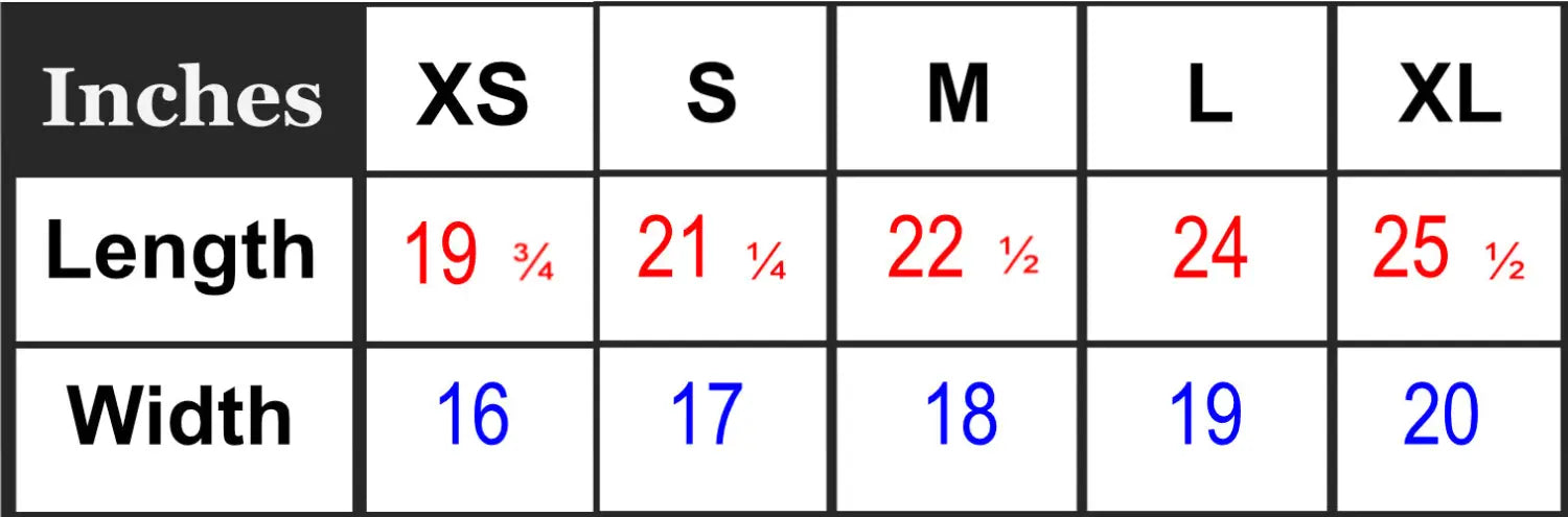 Kids Sweatshirts Size Chart