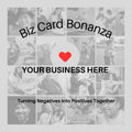Business card advertisement displayed on Biz Card Bonanza + Banner for effective branding