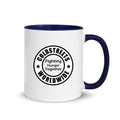 Cold Streets Worldwide Mug Design 0-WW-1 White 11 oz. Mug With A Dark Blue Handle And Interior, Featuring 'Cold Streets Worldwide' Text.