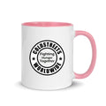 Cold Streets Worldwide Mug Design 0-WW-1 White 11 oz. Mug With A Pink Handle And Interior, Featuring 'Cold Streets Worldwide' Text.