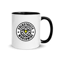 Cold Streets Worldwide Mug Design 0-WW-2 White 11 oz. Mug With A Black Handle And Interior, Featuring 'Cold Streets Worldwide' Text.
