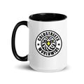 Cold Streets Worldwide Mug Design 0-WW-2 White 15 oz. Mug With A Black Handle And Interior, Featuring 'Cold Streets Worldwide' Text.