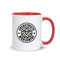 Cold Streets Worldwide Mug Design 0-WW-2 White 11 oz. Mug With A Red Handle And Interior, Featuring 'Cold Streets Worldwide' Text.
