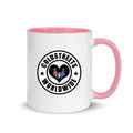 Cold Streets Worldwide Mug Design 0-WW-3 White 11 oz. Mug With A Pink Handle And Interior, Featuring 'Cold Streets Worldwide' Text.