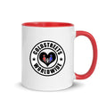Cold Streets Worldwide Mug Design 0-WW-3 White 11 oz. Mug With A Red Handle And Interior, Featuring 'Cold Streets Worldwide' Text.