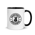 Cold Streets Worldwide Mug Design 0-WW-4 White 11 oz. Mug With A Black Handle And Interior, Featuring 'Cold Streets Worldwide' Text.