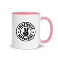 Cold Streets Worldwide Mug Design 0-WW-4 White 11 oz. Mug With A Pink Handle And Interior, Featuring 'Cold Streets Worldwide' Text.