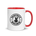 Cold Streets Worldwide Mug Design 0-WW-4 White 11 oz. Mug With A Red Handle And Interior, Featuring 'Cold Streets Worldwide' Text.