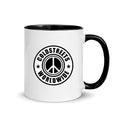Cold Streets Worldwide Mug Design 0-WW-6 White 11 oz. Mug With A Black Handle And Interior, Featuring 'Cold Streets Worldwide' Text.