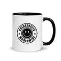 Cold Streets Worldwide Mug Design 0-WW-7 White 11 oz. Mug With A Black Handle And Interior, Featuring 'Cold Streets Worldwide' Text.