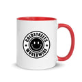 Cold Streets Worldwide Mug Design 0-WW-7 White 11 oz. Mug With A Red Handle And Interior, Featuring 'Cold Streets Worldwide' Text.