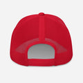 Red mesh-backed baseball cap with snap closure from CS Clothing Co. in rustic red