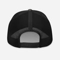 Black mesh-backed trucker cap with snap closure from CS Clothing Co. in black charcoal