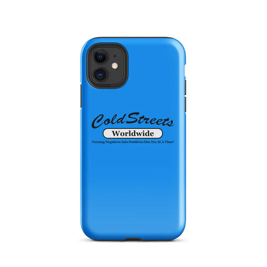 Blue iPhone case featuring ColdStreets Worldwide for Pro Max and Mini iPhone models