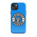 Blue iPhone case with Statue of Liberty logo for Pro Max iPhone from CS Clothing Co