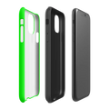 Three smartphone cases in green, white, and black for Pro Max iPhone by CS Clothing Co