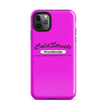 Hot pink iPhone case with ColdStreets Worldwide logo for Pro Max iPhone and Mini iPhone