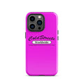 Hot pink iPhone case with Cold Streets Worldwide logo for Pro Max iPhone and Mini iPhone