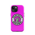 Hot pink iPhone case with Statue of Liberty logo for Pro Max iPhone by CS Clothing Co