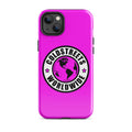 Hot pink phone case with Coldstreet Worldwide logo for pro max iPhone and mini iPhone