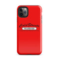 Red iPhone case with ColdStreets Worldwide branding for Pro Max or Mini iPhone models