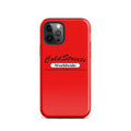 Red iPhone case with Cold Streets Worldwide design for Pro Max and Mini iPhones