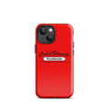 Red iPhone case with ColdStress Worldwide text, compatible with Pro Max iPhone and Mini iPhone