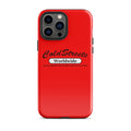 Red iPhone case with Cold Streets Worldwide design for Pro Max iPhone at CS Clothing Co