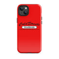 Red iPhone case with Cold Streets Worldwide design for Pro Max and Mini iPhone models