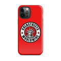 Red iPhone case with Coldstreet Worldwide logo and Statue of Liberty for Pro Max iPhone