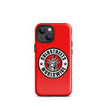 Red iPhone case with Statue of Liberty logo for Pro Max and Mini iPhones by CS Clothing Co