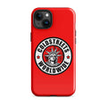 Red iPhone case with Coldstreek Worldwide logo and Statue of Liberty for Pro Max iPhone