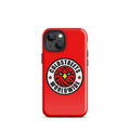 Red iPhone case with Coldstreet Worldwide logo, perfect for Pro Max iPhone users