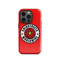 Red iPhone case with Coldstreets Worldwide logo and eagle design for Pro Max and Mini iPhone