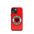 Red iPhone case with Coldstreets Worldwide logo for Pro Max iPhone and Mini iPhone