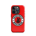 Red iPhone case with Coldstreets Worldwide logo ideal for Pro Max iPhone and Mini iPhone