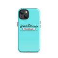 Turquoise phone case with ColdStreets Worldwide design for pro max iPhone and mini iPhone