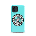 Turquoise iPhone case with Coldstreets Worldwide logo and Statue of Liberty design