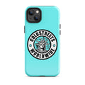 Turquoise phone case with Statue of Liberty logo for Pro Max iPhone, mini iPhone users