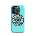 Turquoise iPhone case with Coldstreets Worldwide logo for pro max iPhone users