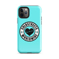 Turquoise iPhone case with Coldstreets Worldwide logo for Pro Max iPhone, stylish protection