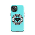 Turquoise iPhone case with Coldstreets Worldwide logo for Pro Max iPhone models