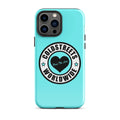 Turquoise iPhone case with Coldstreet Worldwide logo for Pro Max iPhone, stylish design