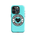 Turquoise iPhone case with Coldstreets Worldwide logo for Pro Max iPhone users