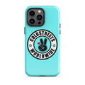 Turquoise iPhone case with Coldstreet Worldwide logo, perfect for Pro Max or Mini iPhone