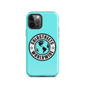 Turquoise iPhone case with Goldstreets Worldwide logo for Pro Max and Mini iPhone