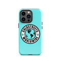 Turquoise iPhone case with Coldstreets Worldwide logo for Pro Max and Mini iPhones