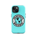 Turquoise iPhone case with Coldstreets Worldwide logo for Pro Max and Mini iPhones