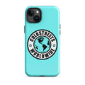 Turquoise iPhone case with Coldstreets Worldwide logo for Pro Max iPhone and Mini iPhone