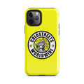 Yellow iPhone case with Coldstreets Worldwide logo design for Pro Max and Mini iPhone